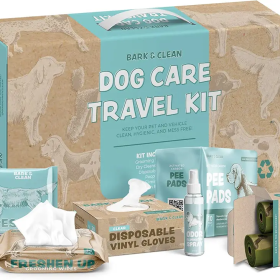 Bark & Clean 6-Piece Reusable Dog Care Travel Kit Small Compac t
