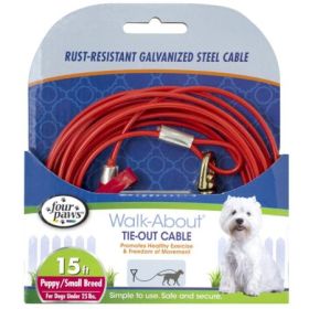 Four Paws Walk-About Puppy Tie Out Cable for Dogs up 25 Pounds