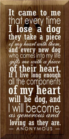 It Came to Me Dog Memorial Wood Sign Rustic Look