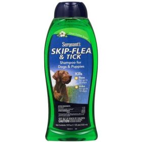 Sergeants Skip-Flea Flea and Tick Shampoo for Dogs Clean Cotton Scent Smell Great