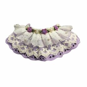 Violet Lace Collars Retro Style Rose Handmade Cat Collars Dog Necklace 8.2-11.2" - Default