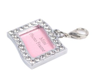 Pet Rectangle Rhinestone Writable Name Telephone ID Tags for Dogs Cats - Default