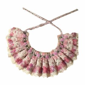 Floral Retro Style Violet Lace Collars Beads Handmade Cat/Dog Necklace 8.2-11.2" - Default