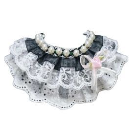 Black Beads Princess Retro Style Lace Collars Handmade Cat/Dog Necklace 8.2-11.2 - Default