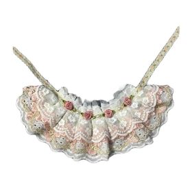 Handmade Retro Style Lace Collars Dog Necklace Cat Neckerchief Pink Rose 8.2"-11 - Default