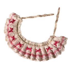 Handmade Pink Bowknot Retro Lace Collars Dog Necklace Cat Neckerchief 8.2-11.2" - Default