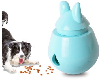Pet Tumbler Food Leaking Toy Dog Interactive Puzzle Toy Bite Resistant Iq Training Toy - Blue