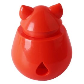 Pet Tumbler Food Leaking Toy Dog Interactive Puzzle Toy Bite Resistant Iq Training Toy - red