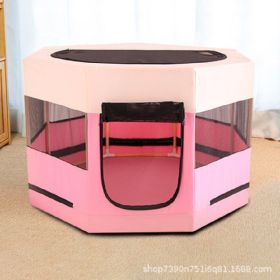 Portable Pet Soft Playpen, Pop up Tent Indoor & Outdoor Use Durable Paw Kennel Cage, Waterproof Bottom Removable Top Puppy Pen - pink