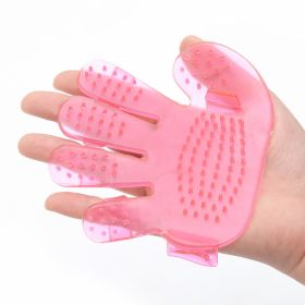 Pet Palm Brush, Hand Shampoo Grooming Bath Massage Glove, Brush Comb Five Finger for Combing and Rubbing Palm Brushed - pink