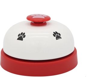 Pet Training Bell Clicker with Non Skid Base, Pet Potty Training Clock, Communication Tool Cat Interactive Device - red