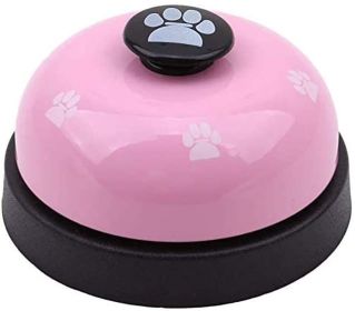 Pet Training Bell Clicker with Non Skid Base, Pet Potty Training Clock, Communication Tool Cat Interactive Device - light pink