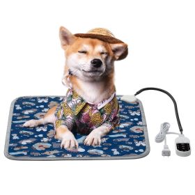 Pet Heating Pad Dog Electric Waterproof Mat Warming Bed Indoor Heated Bed - Blue - Large
