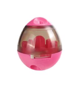 Pet Dog Treat Toy Tumble Leaky Ball Food Dispenser Toy Slow Feeding Interactive Training Toy - Pink