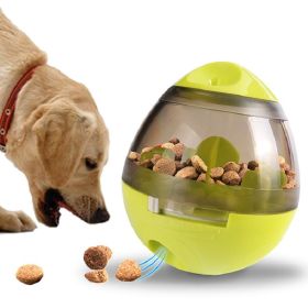Pet Dog Treat Toy Tumble Leaky Ball Food Dispenser Toy Slow Feeding Interactive Training Toy - Yellow Green