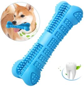 Chew Toy Stick Dog Toothbrush with Toothpaste Reservoir Natural Rubber Dog Dental Chews Care Dog Toys Bone for Pet Teeth Cleaning - Blue