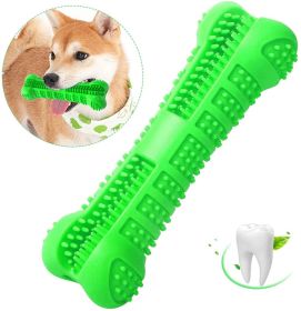 Chew Toy Stick Dog Toothbrush with Toothpaste Reservoir Natural Rubber Dog Dental Chews Care Dog Toys Bone for Pet Teeth Cleaning - Green