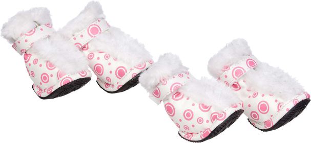 Fashion Plush Premium Fur-Comfort Pvc Waterproof Supportive Pet Shoes - X-Small
