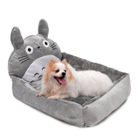 Fashion House Cartoon-Design Sofa Soft Warm Cotton Nest Pet Dog Beds Puppy Kennel - Grey - M