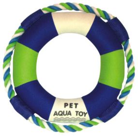 Pet Life 'Life Raver' Rounded Squeaking and Jute Rope Floating Dog Toy - Default