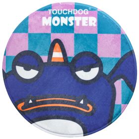 Touchdog Cartoon Crabby Tooth Monster Rounded Cat and Dog Mat - Default