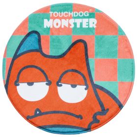 Touchdog Cartoon Sleepy Monster Rounded Cat and Dog Mat - Default