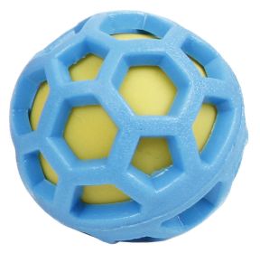 Pet Life 'DNA Bark' TPR and Nylon Durable Rounded Squeaking Dog Toy - Blue / Green