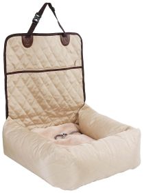 Pet Life 'Pawtrol' Dual Converting Travel Safety Carseat and Pet Bed - Beige
