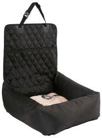 Pet Life 'Pawtrol' Dual Converting Travel Safety Carseat and Pet Bed - Black