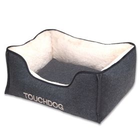 Touchdog 'Felter Shelter' Luxury Designer Premium Dog Bed - Grey - Large