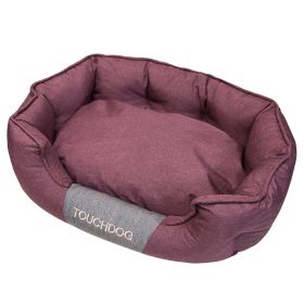 Touchdog 'Concept-Bark' Water-Resistant Premium Oval Dog Bed - Pink - Medium