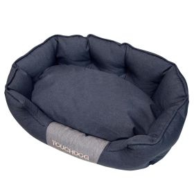 Touchdog 'Concept-Bark' Water-Resistant Premium Oval Dog Bed - Charcoal Grey - Medium