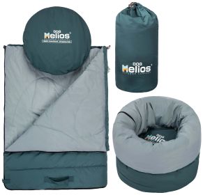 Dog Helios 'Switch-Back' 2-in-1 Convertable Travel Dog Mat and Rounded Camping Bed - Green