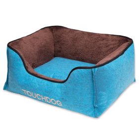 Touchdog 'Felter Shelter' Luxury Designer Premium Dog Bed - Blue - Medium