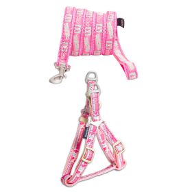 Touchdog 'Faded-Barker' Adjustable Dog Harness and Leash - Pink - Small