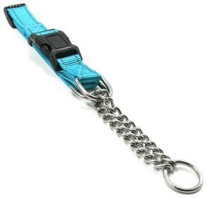 Pet Life 'Tutor-Sheild' Martingale Safety and Training Chain Dog Collar - Blue - Small