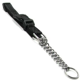Pet Life 'Tutor-Sheild' Martingale Safety and Training Chain Dog Collar - Black - Small