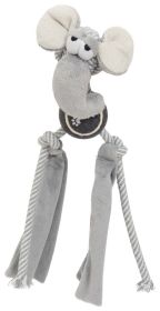 Pet Life 'Tennis Pawl' Rope Squeaker and Crinkle Tennis Dog Toy - Grey