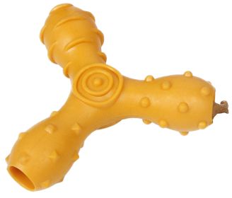 Pet Life 'Tri-Chew' Treat Dispensing and Chewing Interactive TPR Dog Toy - Orange