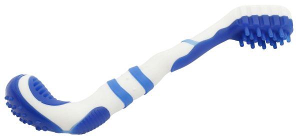 Pet Life 'Denta-Brush' TPR Durable Tooth Brush and Dog Toy - Blue