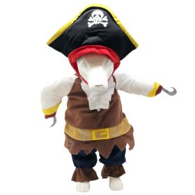 Pet Life 'Captain Snuggles' Pirate Pet Dog Costume Uniform - NAVY - Medium