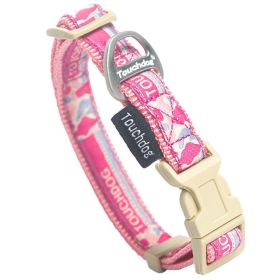 Touchdog 'Bubble Yum' Tough Stitched Embroidered Collar and Leash - Pink - Medium