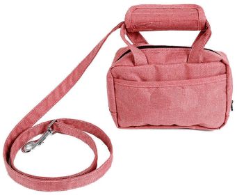Pet Life 'Posh Walk' Purse Dog Leash, Accessory Holder and Waste Bag Dispenser - Pink