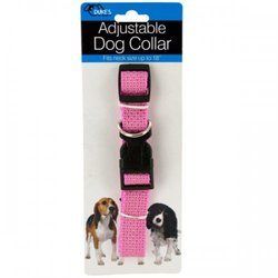 Fashion Pink Adjustable Nylon Dog Collar (pack of 24) - KL21140