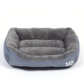 Washable Pet Dog Cat Bed Puppy Cushion House Pet Soft Warm Kennel Dog Mat Blanke - Gray - M