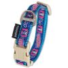 Touchdog 'Bone Patterned' Tough Stitched Embroidered Collar and Leash - Blue - Small
