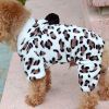 Leopard Warm Winter Pet Dog Puppy Clothes Hoodie Jumpsuit Pajamas Outwear - Leopard - L