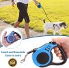 Dog Leash Retractable for Small Medium Dog up to 33lbs Nylon Tape/Ribbon Anti-Slip Handle One-Handed Brake Pause Lock - red