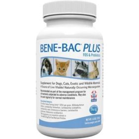 PetAg Bene-Bac Plus Powder Fos Prebiotic and Probiotic for Dogs, Cats, Exotic and Wildlife Mammals