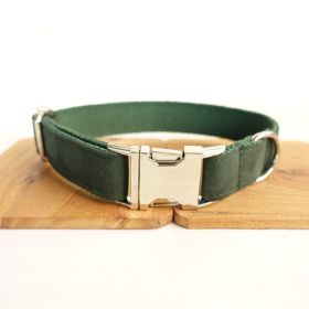 MUTTCO pet collar bow traction set (Option: Green A-S)